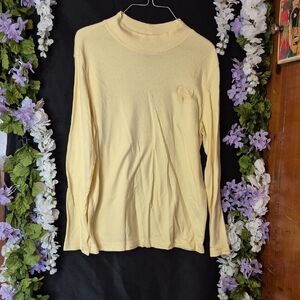 Blair Long Sleeve Mock Neck Top in Pale Yellow